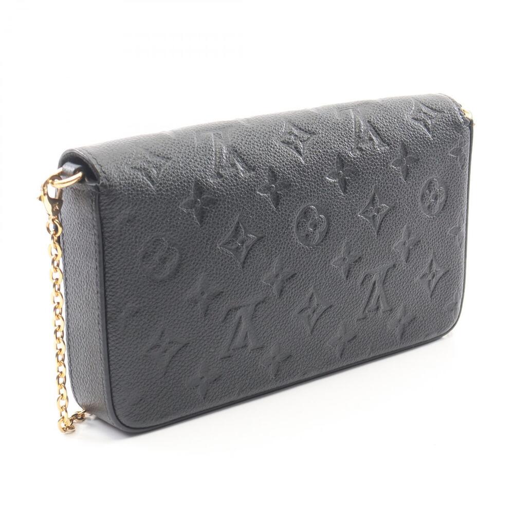 Louis Vuitton Shoulder Monogram Leather Pochette Bag Empreinte Felicie Black